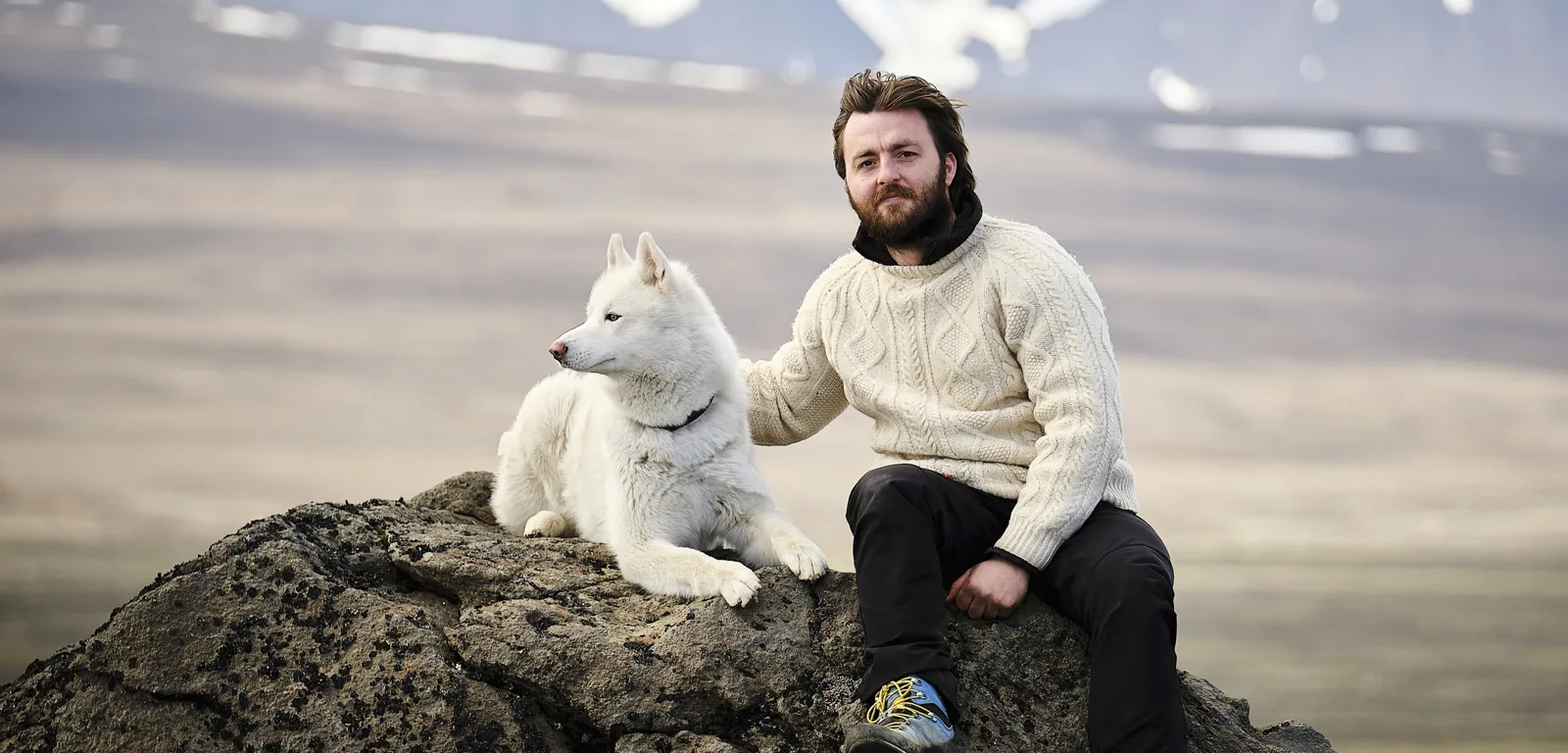 Magnus and Fenris outdoors in Iceland
